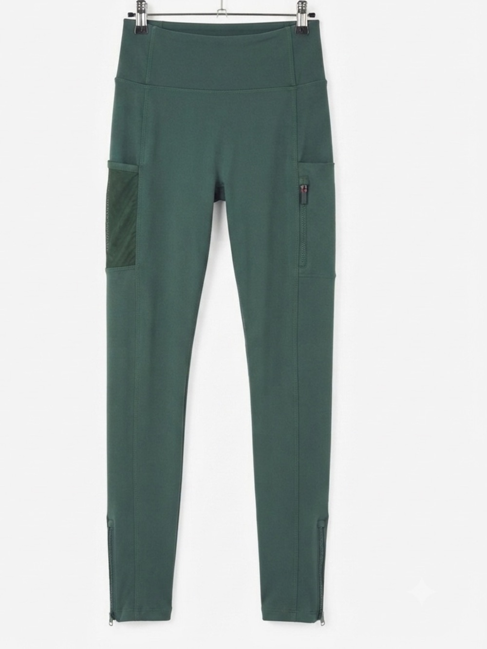 Fabletics Motion365 Dark Green High Waisted Pocket Ankle Zip Leggings XS/S